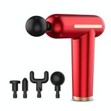  Sạc USB Ba tốc độ rung có thể điều chỉnh Súng Fascia Mini Súng mát xa điện Máy mát xa toàn thân (Đỏ) 