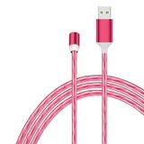  2 trong 1 USB to Type-C / USB-C + Micro USB Magnetic hấp thụ từ tính Cáp sạc Streamer đầy màu sắc, Chiều dài: 1m (Đèn đỏ) 