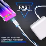  2 trong 1 PD 30W USB-C / Type-C + 3A PD 3.0 USB-C / Type-C to USB-C / Type-C Bộ cáp dữ liệu sạc nhanh, Chiều dài cáp: 2m, Đầu cắm của Vương quốc Anh 