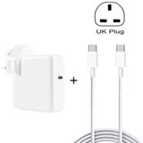  2 trong 1 PD 30W USB-C / Type-C + 3A PD 3.0 USB-C / Type-C to USB-C / Type-C Bộ cáp dữ liệu sạc nhanh, Chiều dài cáp: 2m, Đầu cắm của Vương quốc Anh 