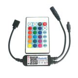  Bộ điều khiển Bluetooth LED RGB với Bộ điều khiển hồng ngoại 24 phím cho 5630 5050 3528 2835 LED Strip, DC 5-24V 