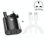  002 40W PD3.0 Bộ sạc USB-C / loại C / loại C / C Cáp dữ liệu Type-C để loại C, UK Plug (Trắng) 