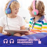  BOBO + Người lớn & Trẻ em Tai nghe khử tiếng ồn bass dễ thương Bluetooth 5.0 với Mic (màu xanh) 