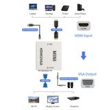  JSM Mini Size HD 1080P Bộ chuyển đổi HDMI sang VGA Audio Video Digital Converter Adapter 