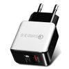 1USB QC 3.0 Vẽ dây Bộ sạc nhanh EU Cắm (trắng) 