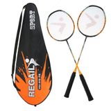  REGAIL 8019 Vợt cầu lông bền carbon 2 in1 có túi tote (Cam) 