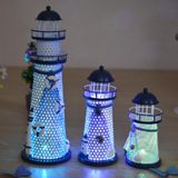  Wrought Iron Flash Tower LED Night Light - Đèn đêm LED trang trí kiểu tháp chớp sáng bằng sắt đúc, Kích thước: Trung 19cm 