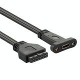  50CM USB3.0 20P tới USB Type-C Khung mẹ PCI Bit Baffle Wire 