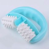  T9142 Máy mát xa hai bánh bằng tay bằng nhựa Máy mát xa tay cầm tròn (Xanh lam) 