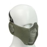  WOSPORT HALF FACE METAL NET FINH VỰC EAR EAR Mặt nạ thép đi xe đạp ngoài trời (Xám) 