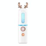  Máy xông hơi mặt Nano Phun nước Dụng cụ bổ sung nước Máy phun lạnh cầm tay Sạc máy làm đẹp Dụng cụ phun cồn tự động, Kiểu dáng: Chú nai dễ thương (Trắng) 
