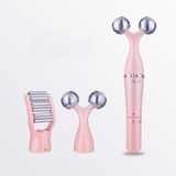  Máy mát-xa mắt 3 trong 1 Máy mát-xa mắt bằng điện đôi Cằm nâng cơ mặt Máy mát-xa cổ Con lăn mát-xa mặt 3D (Trắng) 