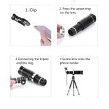  Universal 20 lần Điện thoại di động Telephoto Lens Monocular Live Brove HD 4K Không có ống kính họa tiết 