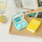  Những người yêu thích Eyekan Phim hoạt hình Sách dễ thương Kính du lịch Hộp đựng kính áp tròng để chăm sóc mắt (Xanh da trời) 