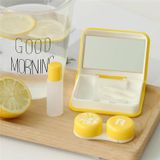  Những người yêu thích Eyekan Phim hoạt hình Sách dễ thương Kính du lịch Hộp đựng kính áp tròng để chăm sóc mắt (Xanh da trời) 