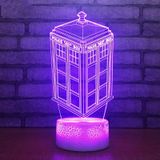  LED 3D Colorful Table Lamp with 7 Color Changing Acrylic Night Light Decorative Christmas Gifts, Touch Control and Cracked Base 