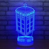  LED 3D Colorful Table Lamp with 7 Color Changing Acrylic Night Light Decorative Christmas Gifts, Touch Control and Cracked Base 