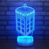  3D Colorful Table Lamp - Acrylic Night Light with 7 Color Changing, Decorative Christmas Gifts, Touch + Remote Control, and Crack Base. 