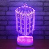  3D Colorful Table Lamp - Acrylic Night Light with 7 Color Changing, Decorative Christmas Gifts, Touch + Remote Control, and Crack Base. 