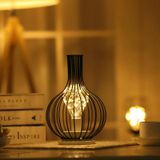  Retro Classic Iron Art LED Table Lamp Reading Lamp Night Light Bedroom Lamp Desk Lighting Home Decoration, Lampshade Style: Wake up Bottle 