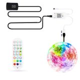  10M 300 LEDs Bluetooth Suit Smart Music Sound Control Light Strip Non-waterproof 5050 RGB Colorful Atmosphere LED Light Strip With 24-Keys Remote Control(AU Plug) 