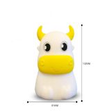  LED Silicone Night Light Creative Cow Design Colorful Bedroom Bedside Lamp, Remote Control 