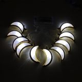  1.65m 10 đèn Mô hình pin LED Star Moon Light Chuỗi Eid Al-Adha Mặt dây chuyền trang trí (Trắng-Trắng) 