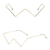  2 PCS S2057 Cá tính không có Kính khung Kim loại Khung nửa khung Chụp đường phố Khung trang trí, Màu khung: C01 Vàng 