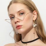  2 PCS S2057 Cá tính không có Kính bằng kim loại Khung nửa khung Chụp đường phố Khung trang trí, Màu khung: C02 Bạc 