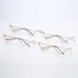  2 PCS S2057 Cá tính không có Kính bằng kim loại Khung nửa khung Chụp đường phố Khung trang trí, Màu khung: C02 Bạc 
