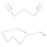  2 PCS S2057 Cá tính không có Kính kim loại Khung nửa khung Chụp đường phố Khung trang trí, Màu khung: C03 Màu khung vàng Kim cương 