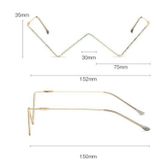  2 PCS S2057 Cá tính không có Kính kim loại Khung nửa khung Chụp đường phố Khung trang trí, Màu khung: C04 Khung màu bạc Kim cương 