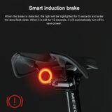  MEROCA MX2 Bộ cảm biến thông minh Đèn hậu Phanh Đèn xe đạp leo núi Đèn USB Sạc điện Xe đạp đường trường Đi xe đạp đêm Đèn hậu, Màu sắc: Lắp đặt ống ghế Đen 