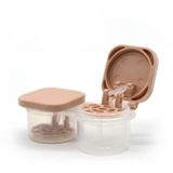  2 PCS Loại bỏ ống kính tự động Hộp đựng mỹ phẩm Hộp đựng kính áp tròng Hộp đôi di động (Màu sô cô la) 