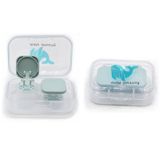  2 PCS Loại bỏ ống kính tự động Hộp đựng mỹ phẩm Hộp đựng kính áp tròng Hộp đôi di động (Màu sô cô la) 