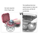  2 PCS Loại bỏ ống kính tự động Hộp đựng mỹ phẩm Hộp đựng kính áp tròng Hộp đôi di động (Màu sô cô la) 