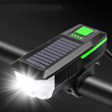  Xe đạp Đèn pha năng lượng mặt trời Còi Đèn ban đêm Đi xe đạp USB sạc Đèn pha Xe đạp Chóa Thiết bị đèn pin (Màu xanh lá cây) 