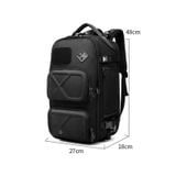  Ozuko 9309 Chống trộm đa chức năng Ba lô du lịch ngoài trời chống thấm nước với cổng sạc USB bên ngoài, Kích thước: S (Đen) 