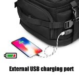  Ozuko 9309 Chống trộm đa chức năng Ba lô du lịch ngoài trời chống thấm nước với cổng sạc USB bên ngoài, Kích thước: S (Đen) 