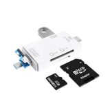  2 PCS Type-C & Micro USB và USB 2.0 3 trong 1 cổng Multi-function Card Reader, hỗ trợ U đĩa / TF / SD (Trắng) 