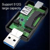  2 PCS Type-C & Micro USB và USB 2.0 3 trong 1 cổng Multi-function Card Reader, hỗ trợ U đĩa / TF / SD (Trắng) 