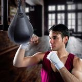  Boxing Speed ​​Ball Fitness Vent Ball Người lớn Treo Túi đấm Miễn phí (Hình quả lê Đen & Trắng) 