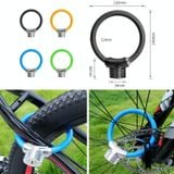  Vòng khóa xe đạp Khóa chống trộm Xe đạp di động Khóa an toàn mini Khóa giá đỡ Khóa dây cáp đậm, Màu sắc: Đen mờ 
