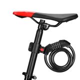  Khóa mã chống trộm xe đạp Khóa xe đạp năm chữ số Cáp thép dài và đậm di động với giá đỡ Khóa xe (Đen) 