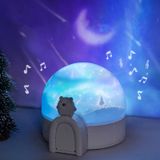  Aurora Igloo Star Projector Lamp 3D Starry Sky LED Night Light Music Box Version (Gấu Bắc Cực) 