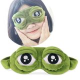  Mặt nạ mắt dễ thương sang trọng3D Frog Shade Cover Sleeping Rest Travel Eye Mask với túi đá 