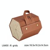  Hộp đựng kính trang sức đa chức năng Hộp đựng kính hạt nhỏ bằng da PU, Mẫu: L6400 (Nâu) 