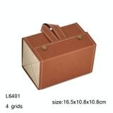  Hộp đựng kính trang sức đa chức năng Hộp đựng kính làm bằng da PU hạt nhỏ, Mẫu: L6401 (Nâu) 