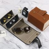  Hộp đựng kính trang sức đa chức năng Hộp đựng kính làm bằng da PU hạt nhỏ, Mẫu: L6401 (Nâu) 
