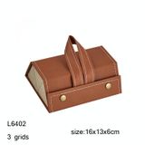  Hộp đựng kính trang sức đa chức năng Hộp đựng kính làm bằng da PU hạt nhỏ, Mẫu: L6402 (Nâu) 
